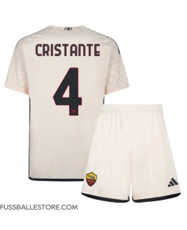 Günstige AS Roma Bryan Cristante #4 Auswärts Trikotsatzt Kinder 2023-24 Kurzarm (+ Kurze Hosen)